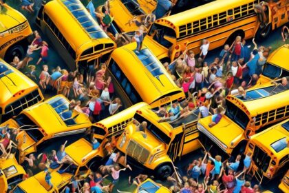 23 children trapped as Kentucky school bus overturns