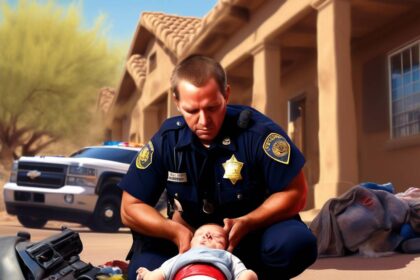 Arizona police rescue six-month-old injured by gunfire, locate deceased suspect in engulfed residence following hostage situation