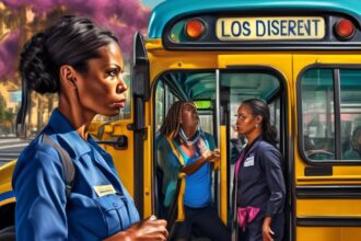 Bus driver in Los Angeles defends herself against female suspect following altercation over fare disagreement