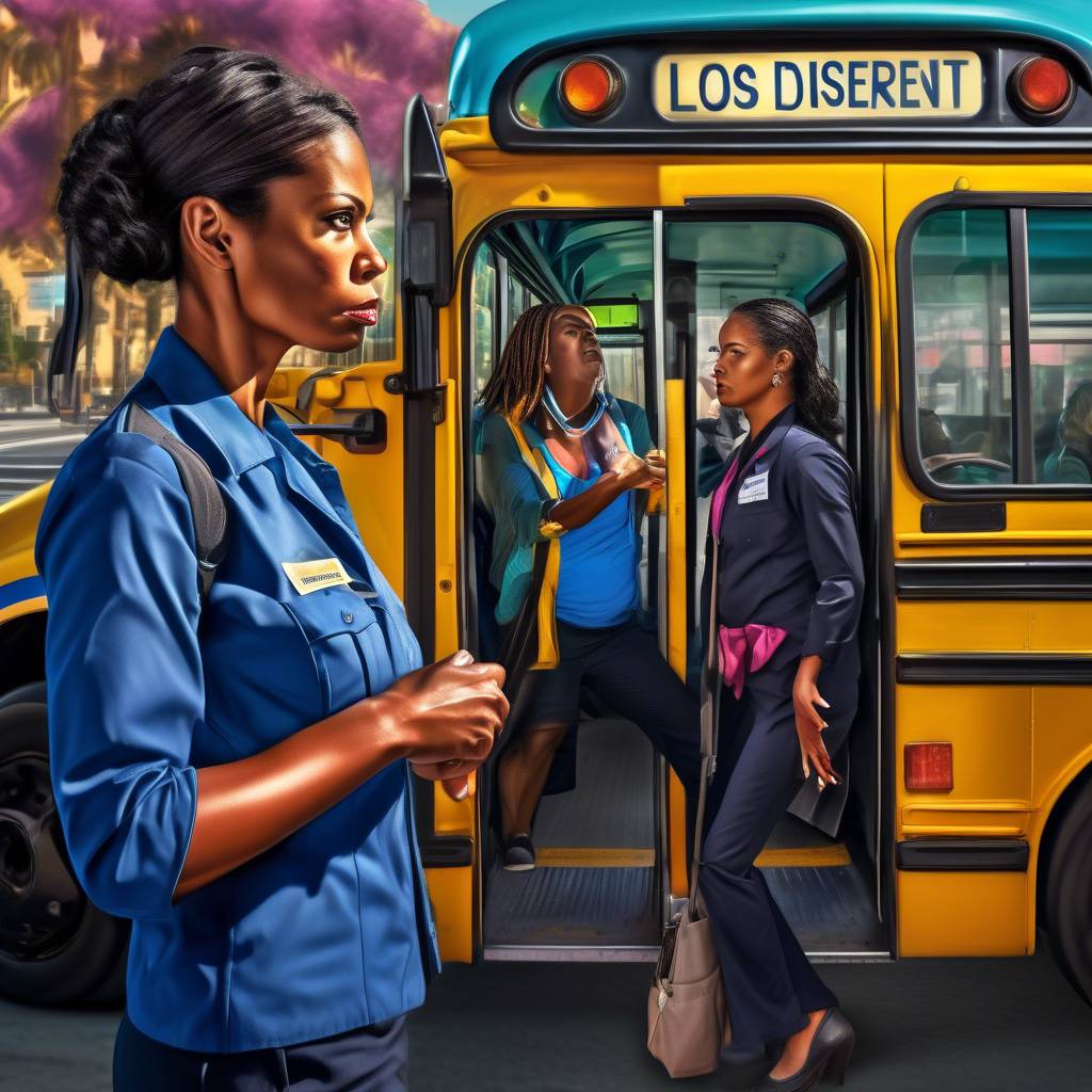 Bus driver in Los Angeles defends herself against female suspect following altercation over fare disagreement