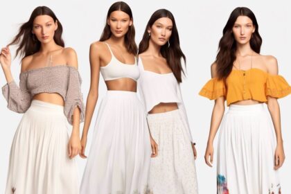 Get the Boho Chic Look like Bella Hadid with a Flowy White Midi Skirt for Only $30