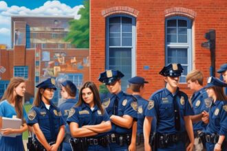 High School Students in Town Create Mural Emphasizing Police Presence in Art