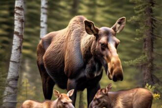 Mother Moose Protecting Newborn Calves Kicks Would-Be Photographer to Death