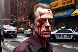 Police are searching for the attacker of actor Steve Buscemi, who was left bloodied and bruised after a brutal assault in NYC