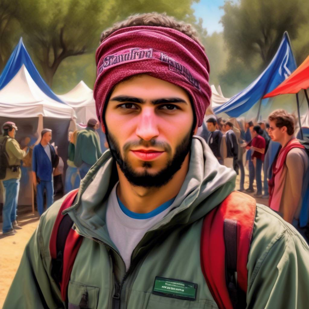 Stanford University submits image of protester in encampment wearing Hamas headband to FBI